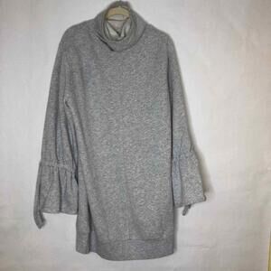 EXPRESS Sweater Dress XS Bell Sleeve Turtleneck Gray Women's NWT
